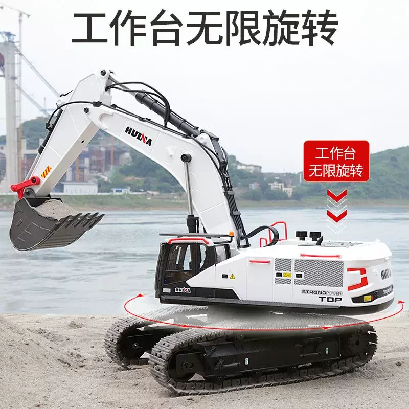 

Радиоуправляемый экскаватор Huina 1/14 1594, 2,4 ГГц, из сплава, 22 канала, модель экскаватора на пульте управления для мальчиков, детская игрушка, подарок