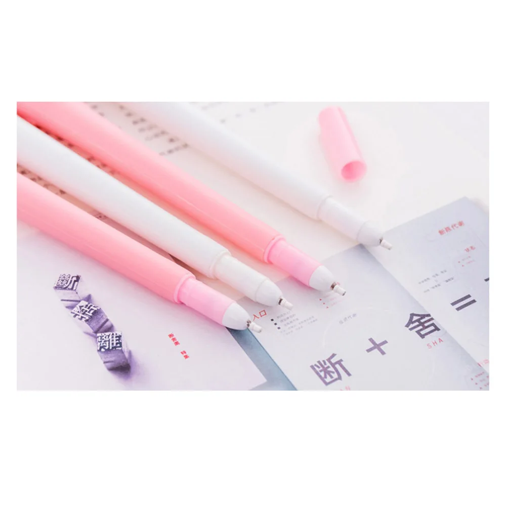 

4Pcs Novelty Gel Pen Cute Cartoon Design School Office Supplies for Students 0.5mm White Gift