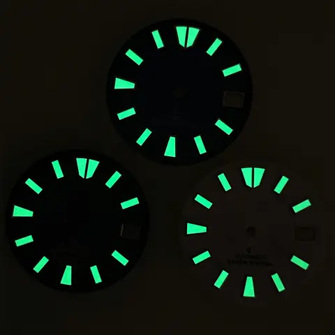 28.5 मिमी डायल एस लोगो प्रेशर पैटर्न Skx007/009 NH35/NH36/4R/7S ऑटोमैटिक मूवमेंट घड़ी के लिए उपयुक्त हरा चमकदार 10 best sales सेको लोगो - №9