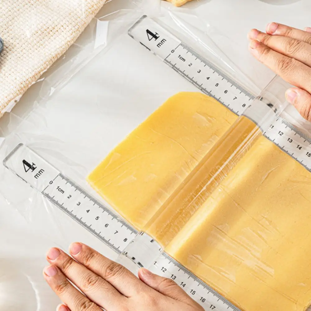2PCS 3/4/5 MM Baking Leveling Ruler Transparent DIY Biscuit Balance Ruler Acrylic Cookie Thickness Measuring Ruler Dough