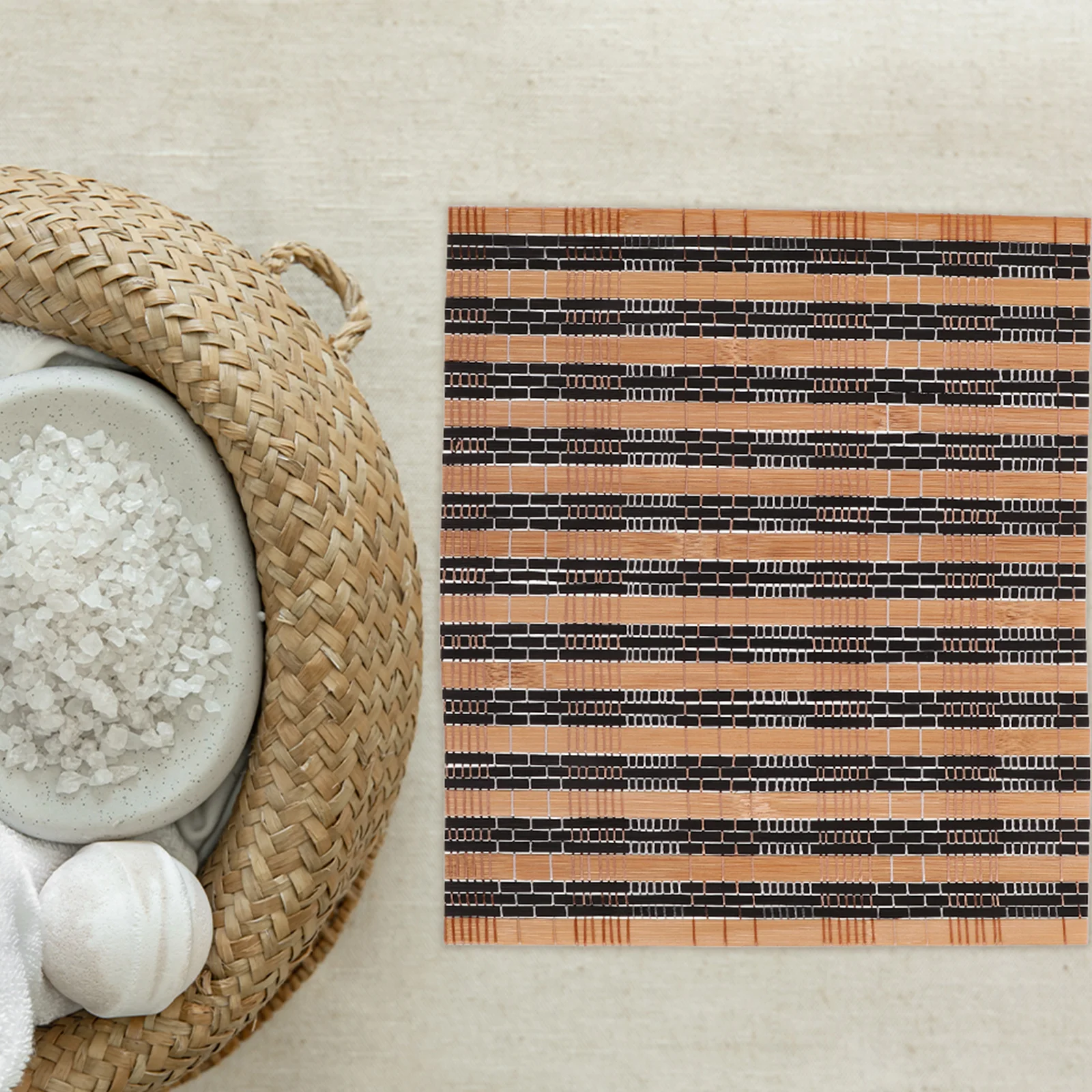

5pcs Bamboo Mats Heat Insulation Cushion For Spa Bath Thickened Bamboo Mat Comfortable Seat Pad Portable Sauna Mat