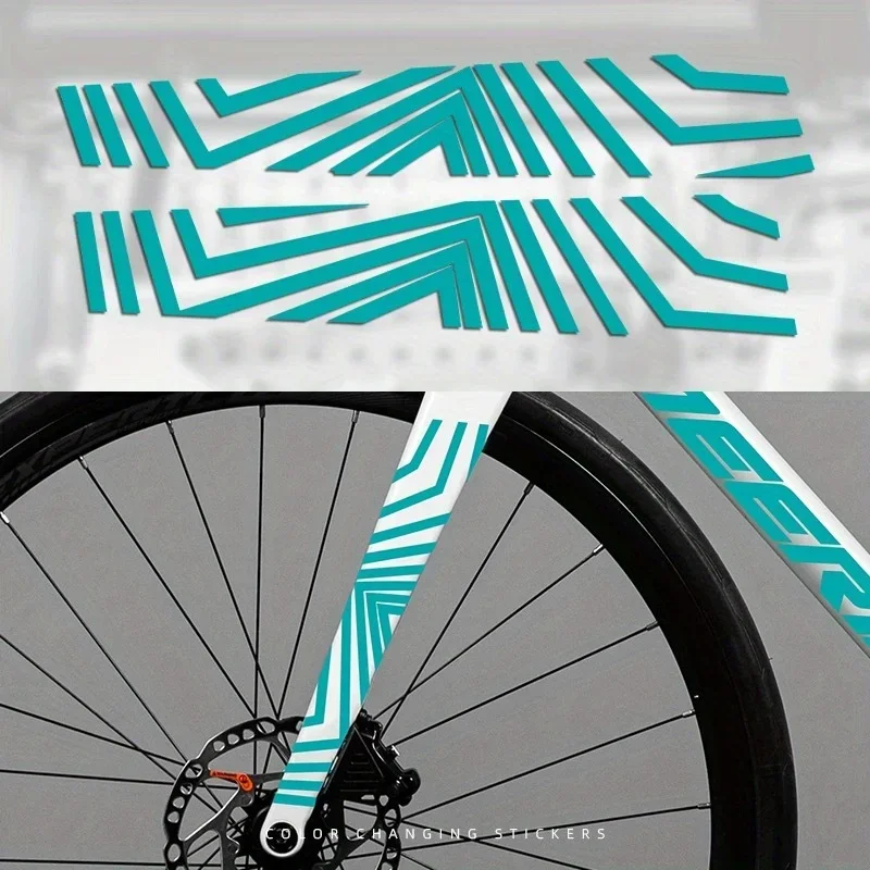 Teamwork Cycling Sticker, Glossy Multicolor Self-Adhesive Vinyl Decal for Road Bike Motorcycle Frame Decoration