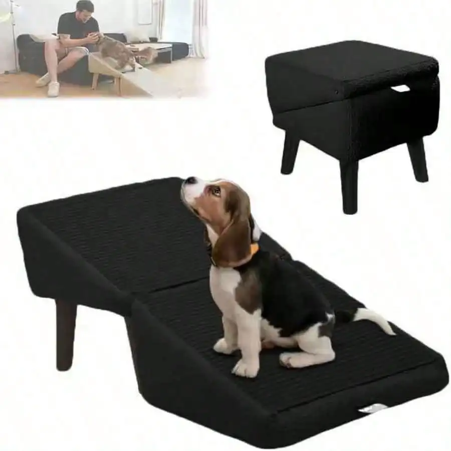 

Full-Function Lightweight Foldable Split Pet Ramp And Staircase With Soft Cushioning Surface - 13.8 Inches High Adjustable Heigh