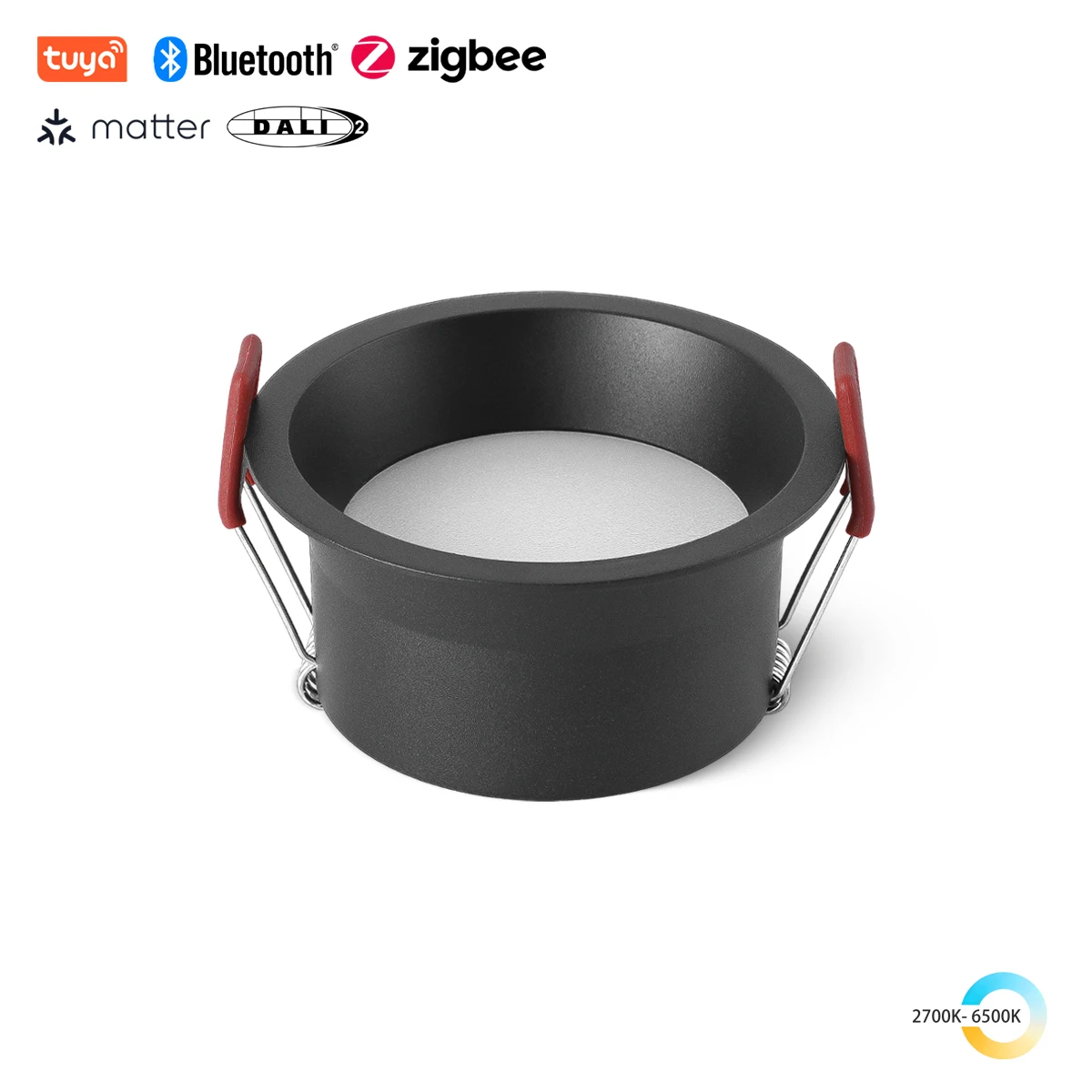 

Tuya Zigbee/ DALI/ Matter/ 5 CCT Switchable Recessed Anti-glare LED Downlight Black/White Home Living Room Bedroom Lighting