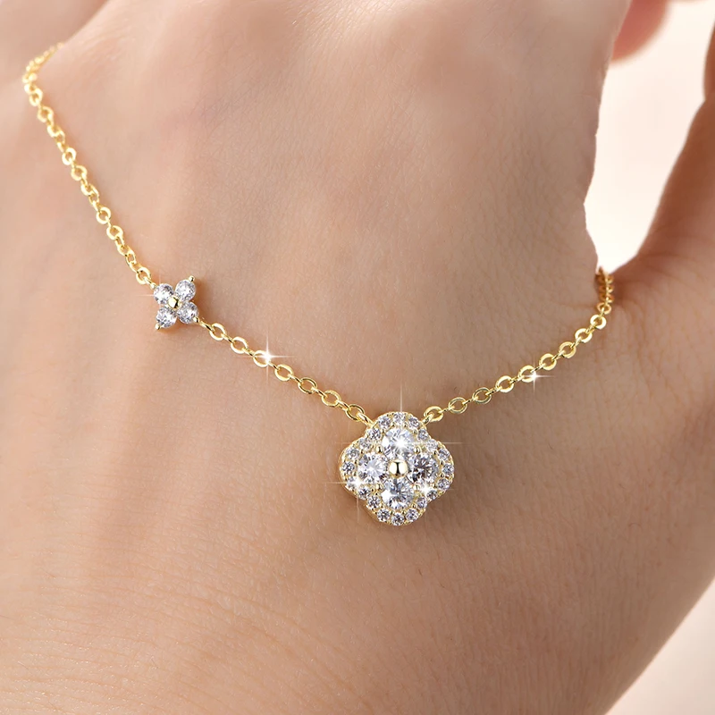 Rrjzz GRA-zertifizierte D-Color VVS1 Moissanit-Anhänger-Halskette, Labor-Halskette mit Imitationsdiamant für Frauen, Charm-Halskette, Schmuck, Geschenk – Detail 9