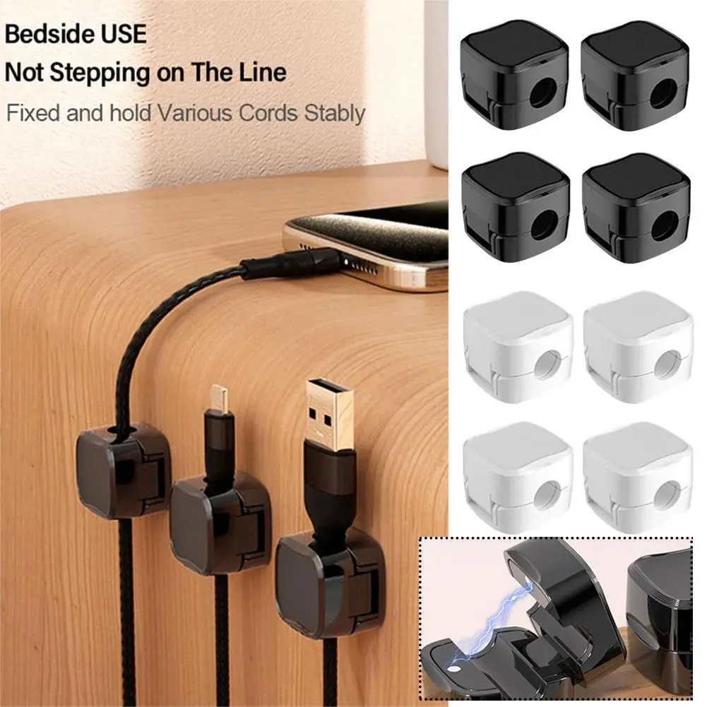 Magnetic Phone Cable Clips Cable Smooth Adjustable Cord Holder Under Desk Cable Management Wire Keeper Cable Organizer Holder