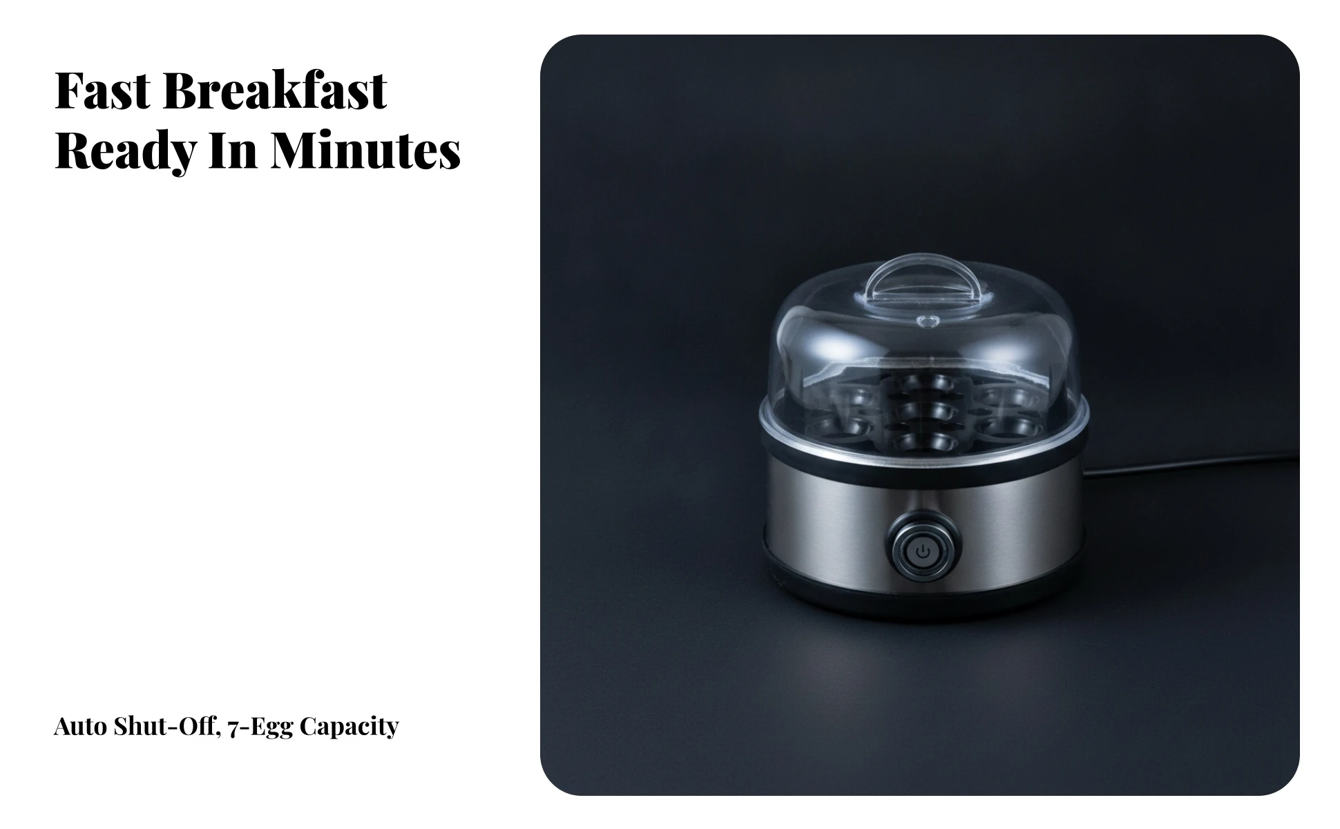 Electric Egg Boiler Stainless Steel 7-Egg Boiler Appliance Compact Space-Saving for Busy Professionals, Small Kitchens