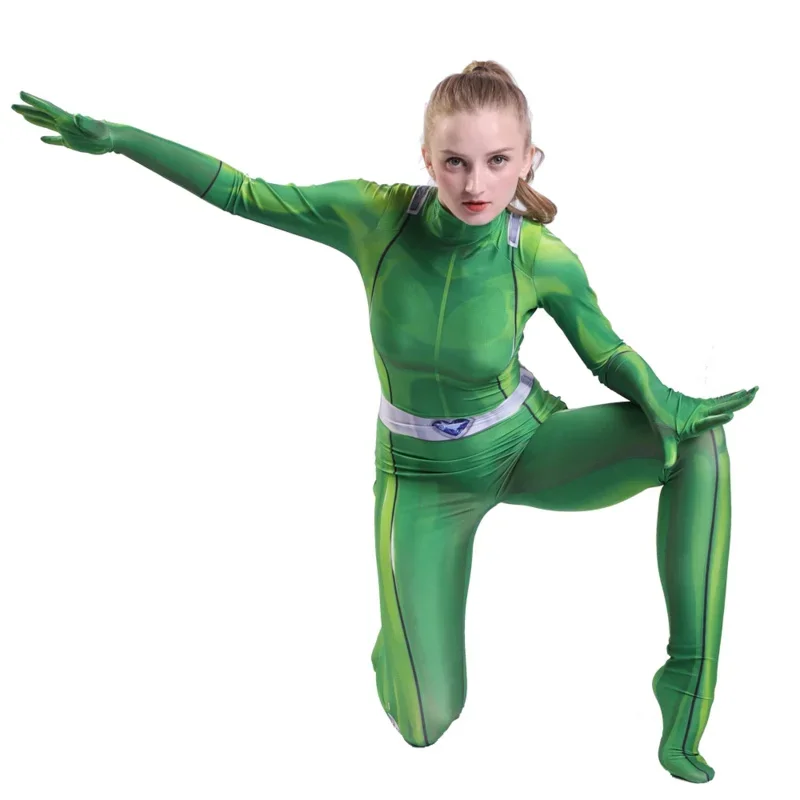 Totally Spies Cosplay Costume Anime Clover Ewing Samantha Simpson Alexandra Zentai Spandex Jumpsuits Bodysuit Women Girls MN4