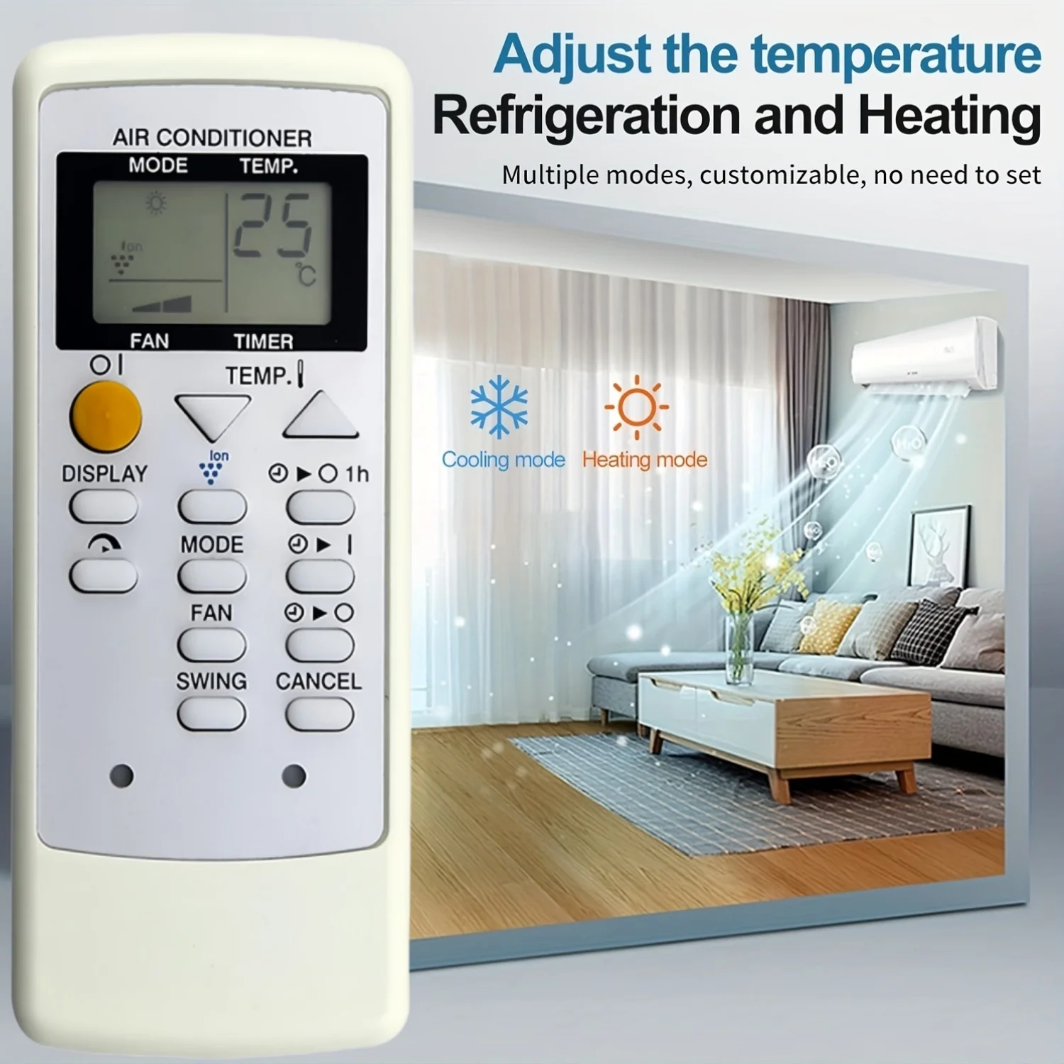 Remote Control Compatible with Sharp Air Conditioner CRMC-A729JBEZ AY-AP12FHR AY-AP7FHR AY-AP9FHR AE-A7FHR AE-A9FH