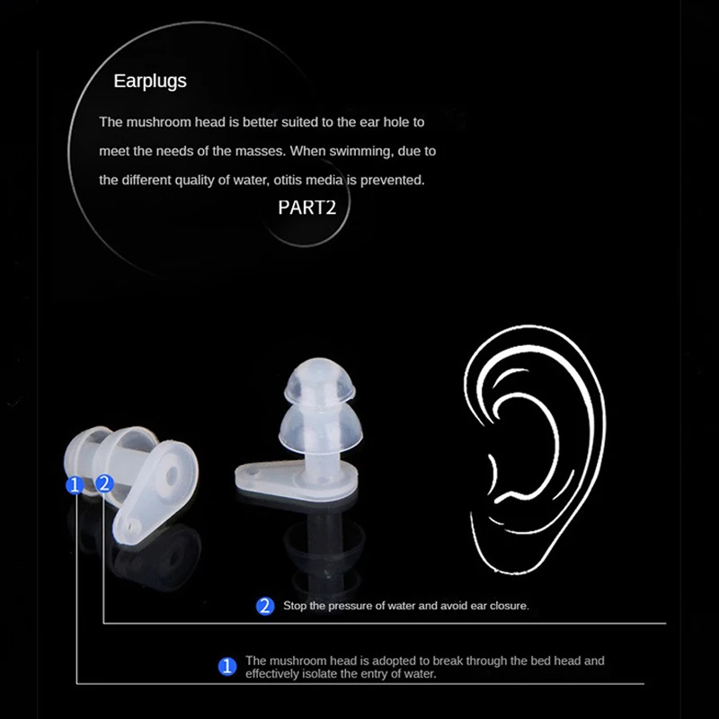 Waterproof Anti-noise Surf Swim Ear Plug Adult Children Water Sports Diving Accessories Silicone Swimming Earplugs/Nose Clip Set