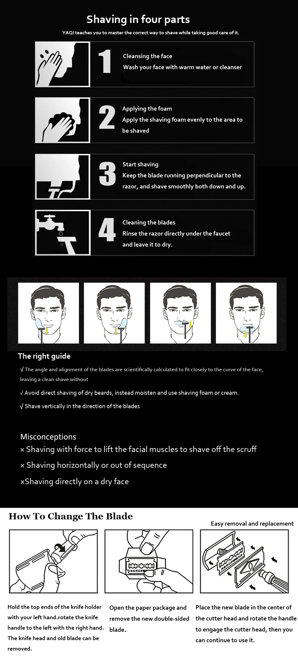 Yaqi Précise 316 Stainless Steel Safety Razor Head