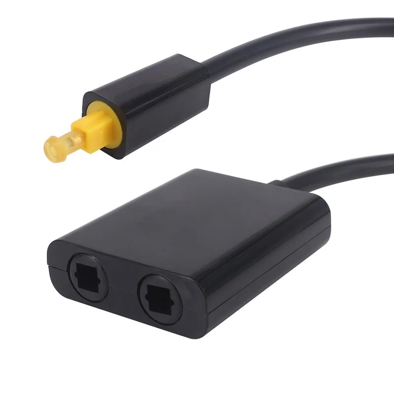 ﻿ SPDIF Optical Audio Splitter 2 Way Optical Splitter Cable adapter 1 input 2 Output SPDIF Optical Cable Splitter for CD DVD
