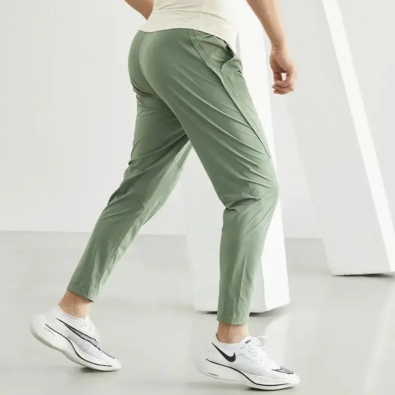 Summer Sports Pants Sports Running Fitness Pants Light and Thin Elastic Quick Drying Jogging Crop Pants