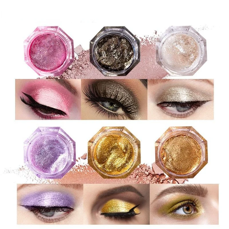 Diamond Glitter Eye Shadow Make Up Lip Loose Powder Eyeshadow Makeup Eyes Pigment Powder for Women Comestics Beauty Tool 6 Color