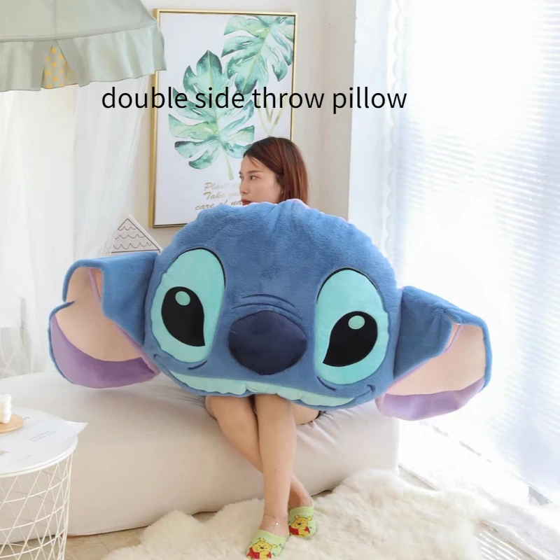 45-110cmGenuine Disney Stitch Double Sided Pillow Cushion Kawaii Soft Stuffed Animal Anime Cartoon Room Decor Kids Birthday Gift