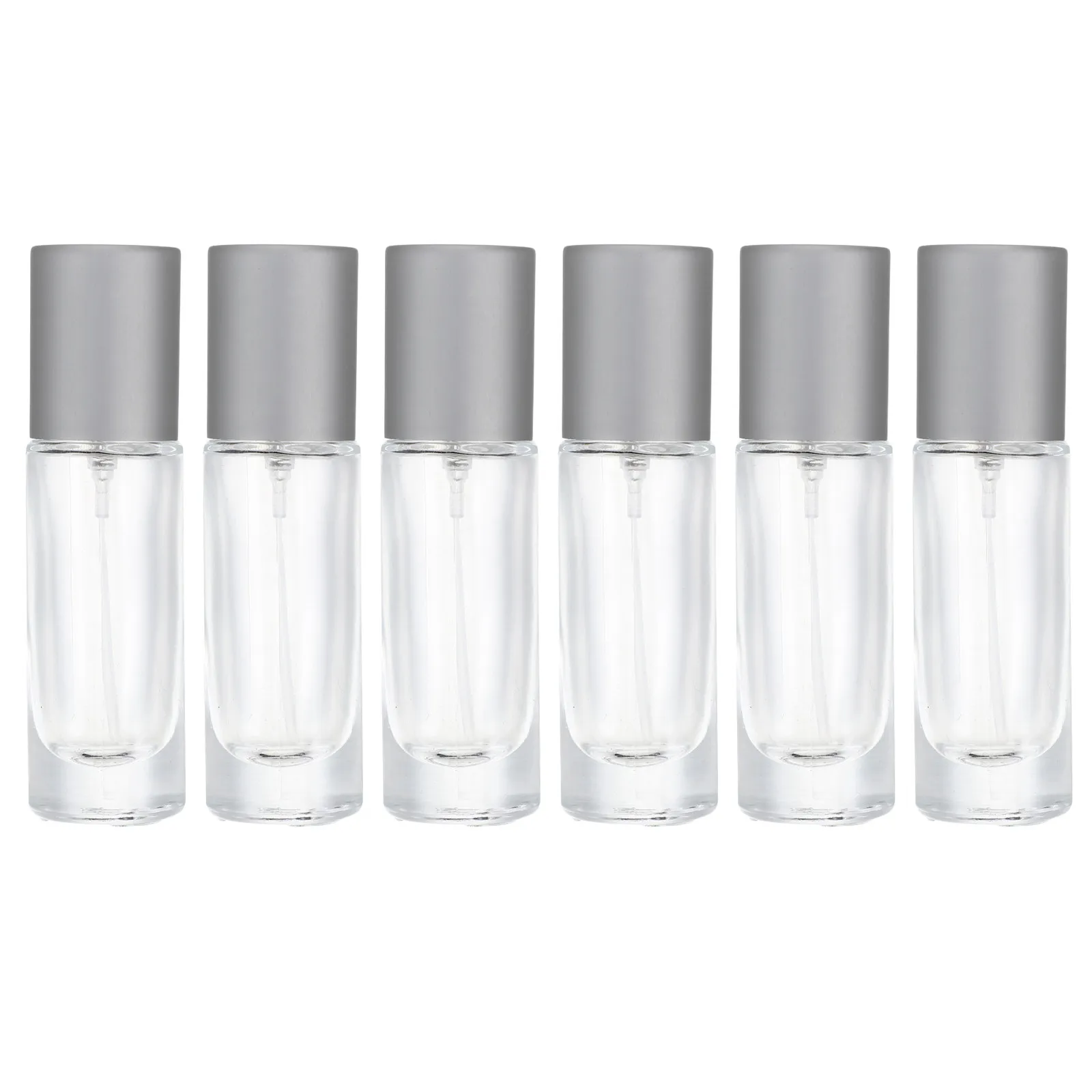 6個入り-ガラス製アトマイザーボトル-10ml-円筒形-香水スプレーボトル-詰め替え可能-ファインミスト-ポータブル-旅行用-香水サンプリングボトル