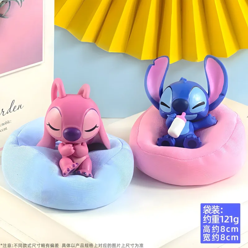 New Disney Stitch Lovers Model Doll Angel Kissing Statue Desktop Display Small Statue Decoration Valentine's Day Girlfriend Gift