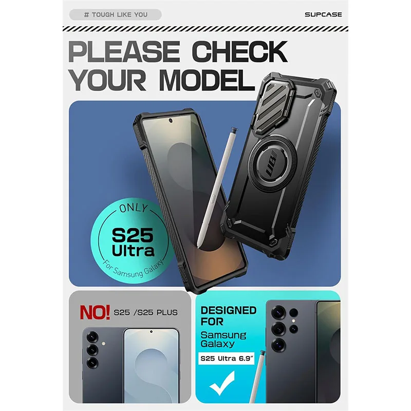 For Samsung Galaxy S25 Ultra Case SUPCASE UB Mag XT Heavy Duty Rugged Strong Magnetic Phone Case with Camera Cover Kickstand
