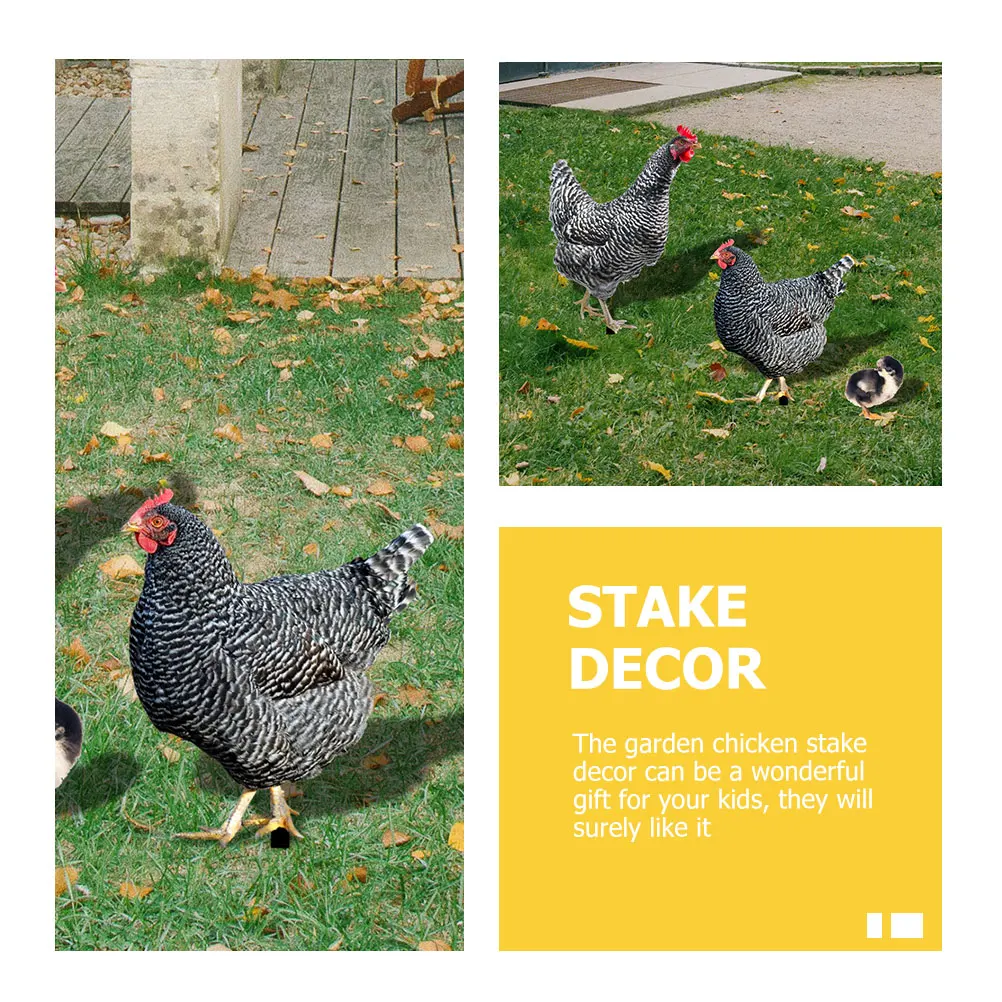 

3pcs Chicken Ornaments Acrylic Garden Chicken Yard Sign Stakes Modern Farmhouse Rustic Decor Yard Display Props