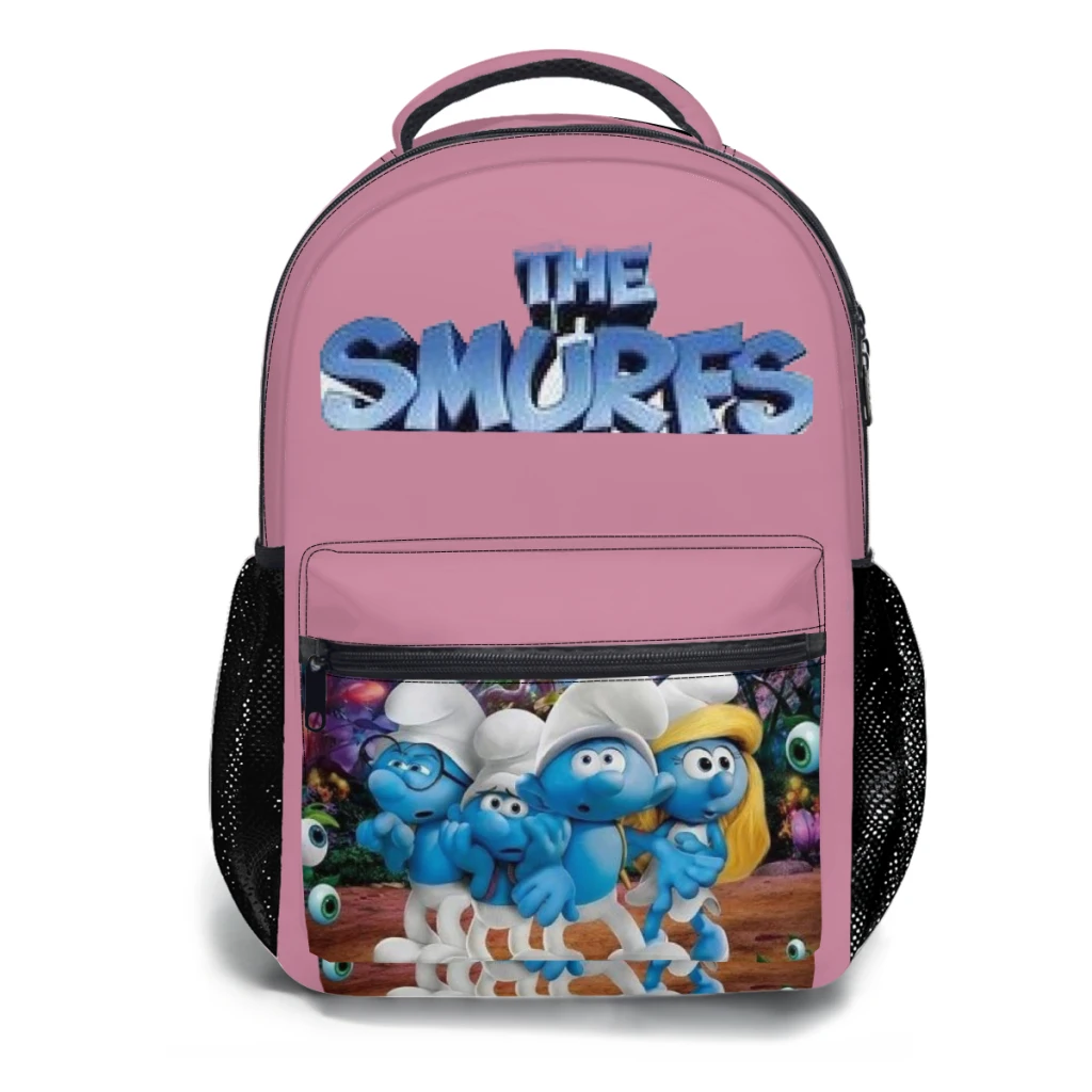 S-Smurfss Printed Lightweight Casual Children's Youth Backpack Schoolbag  17inch