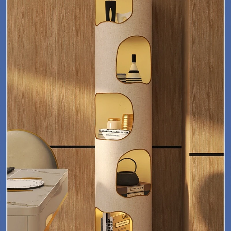 

Bookcase Modern Simple Light Luxury Creative Personality Tree Hole Bookshelf Under Stairs Storage Shelf Standing Narrow