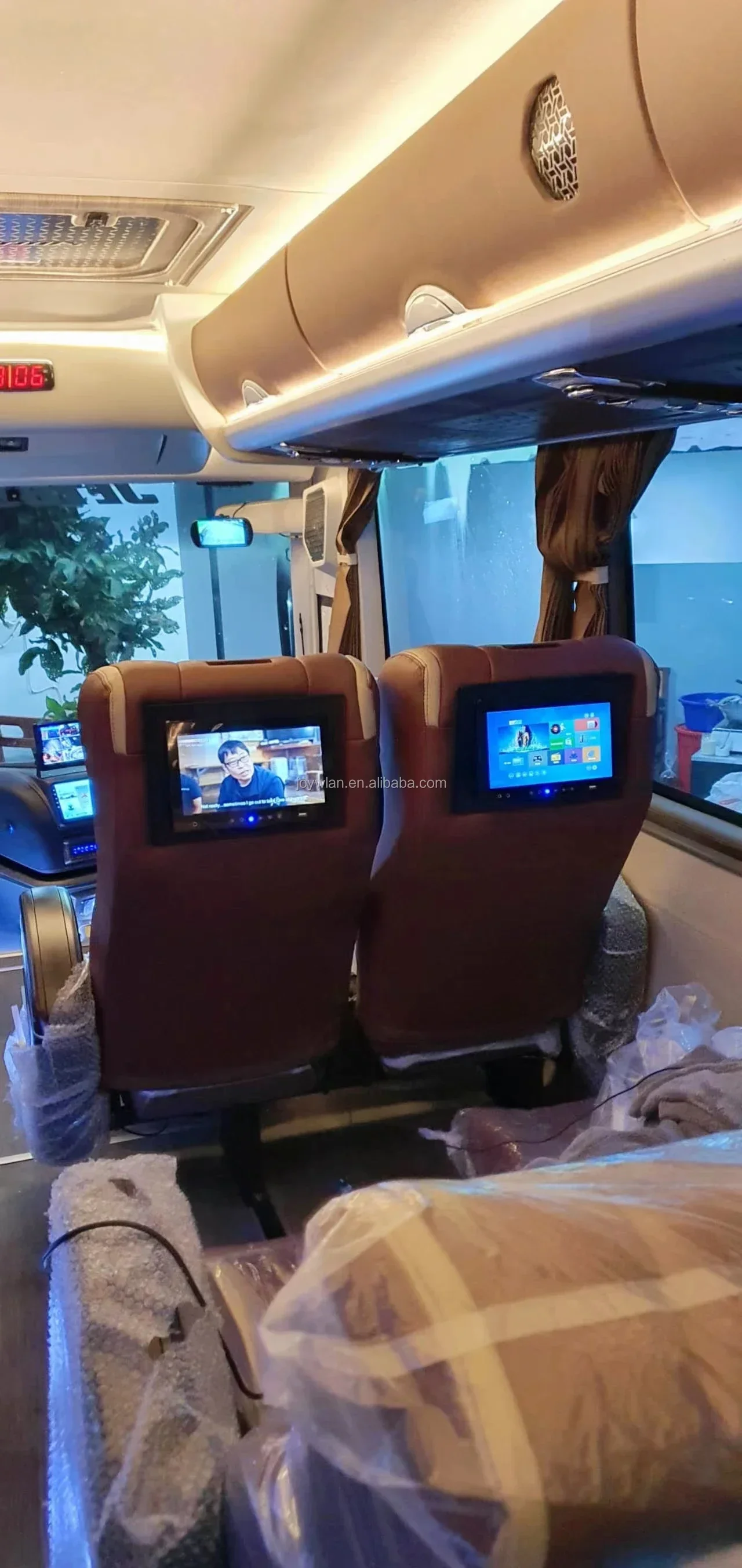 نظام الإعلان والترفيه للحافلة VOD وفيديو لاسلكي يعمل بنظام Android مع شاشة LCD مقاس 10.1 بوصة #4