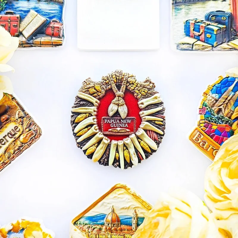 The Independent State of Papua New Guinea Fridge Magnets Africa Local Necklace Souvenirs Birthday Gifts Home Decoration