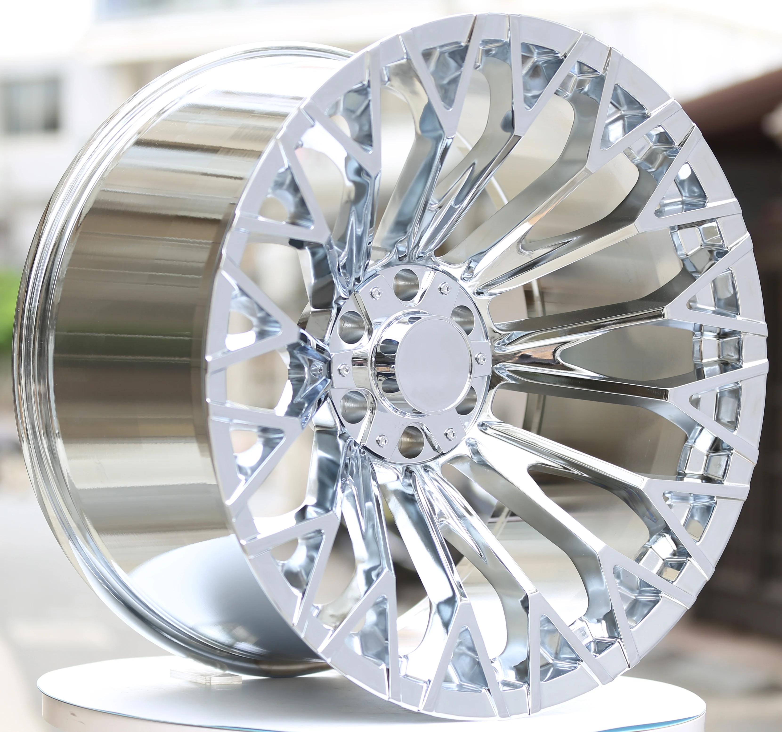 20-22 Inch Aluminum Alloy Chrome Wheel Hub 5x127/5x139.7/6x135/6x139.7 Off-Road Upgrade for Pickup & SUVs
