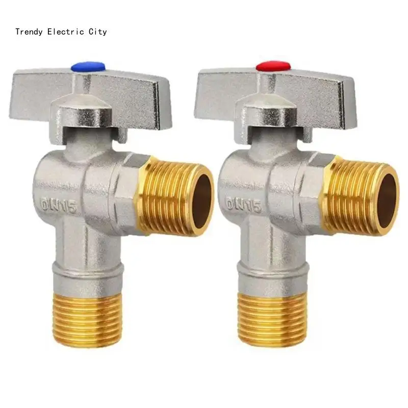 Stop Valves Down On G1/2 Water Stop Valves with Handle Hot/cold Water R9CD