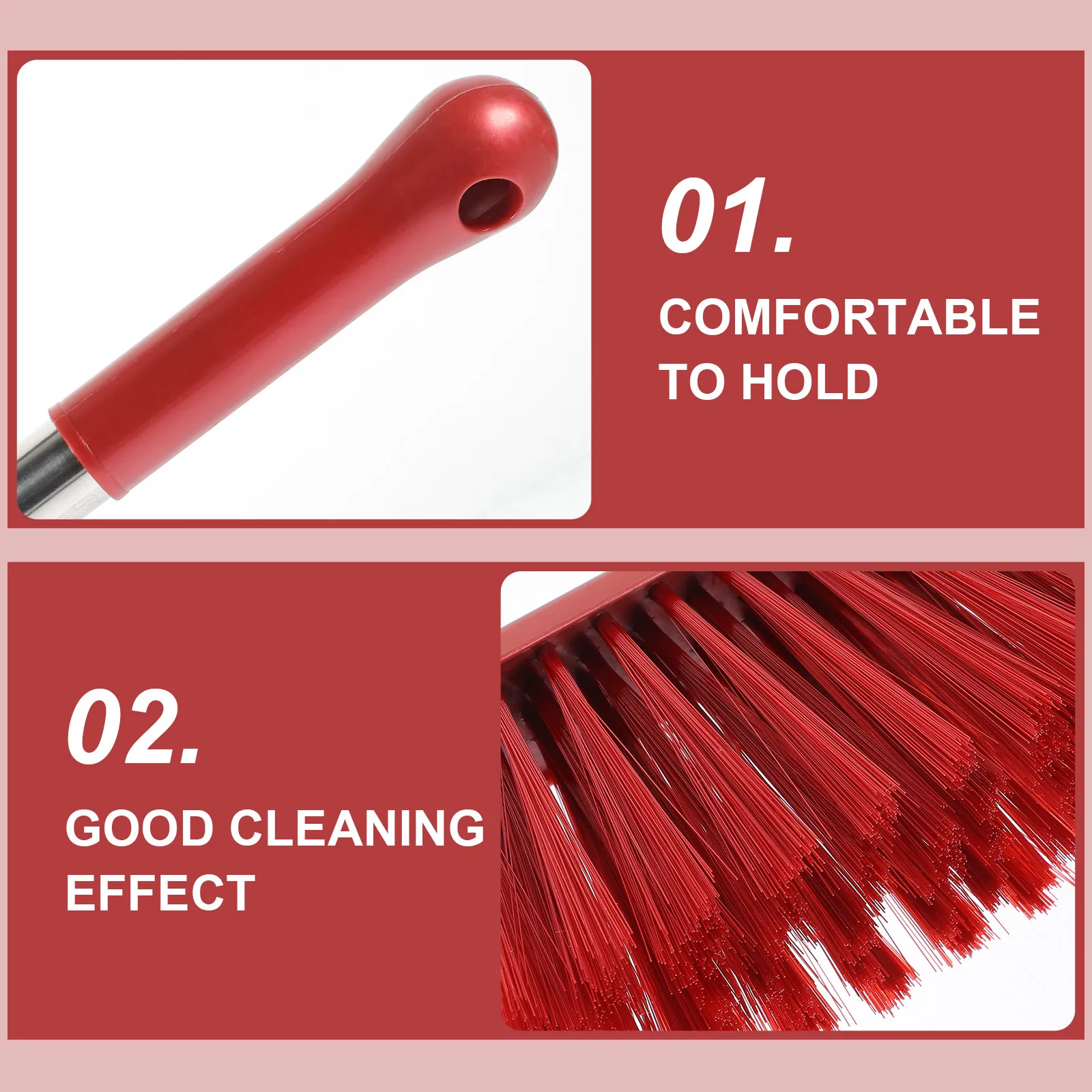 2Pcs Dust Brush Hand Broom Lightweight Compact Cleaning Brush for Bed Car Sofa Upholstery Kitchen Bench Dusting Soft Bristles