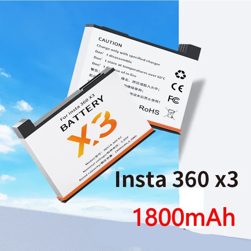 1800mAh Rechargeable Camera Battery for Insta360 ONE X3 Battery for Insta360 ONE X3 Batteries 360 Panoramic Action Accessorie