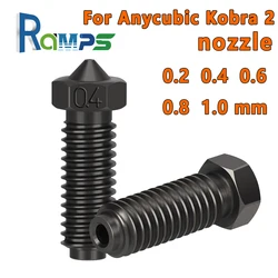 Nozzles 1.75mm Hard Steel 0.2 0.4 0.6 0.8 1.0mm for ANYCUBIC Kobra 2 Kobra 2 Plus Kobra 2 Max Kobra 2 Pro Kobra 2 Neo 3D Printer