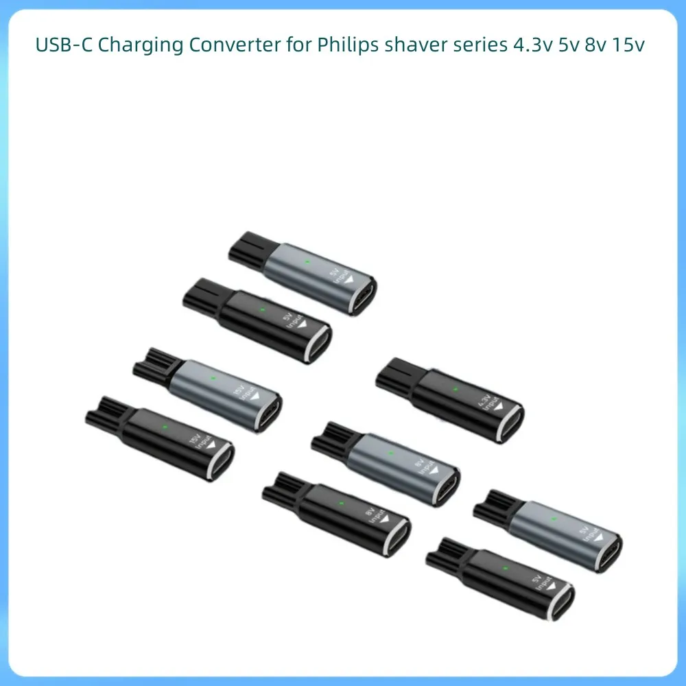 5pcs/lot Type C usb c Power Adapter Converter PD to DC 4.3V 5V 8V 15V for Philips Shaver Razor Electric Hair Clipper Fast Charge