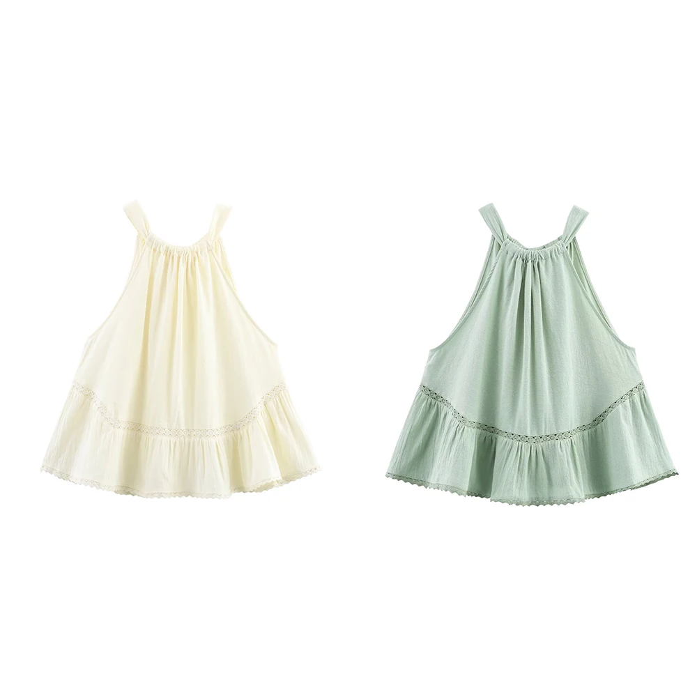 

Женская одежда в европейском и американском стиле, новый повседневный темпераментный жилет с подвесным воротником, топ