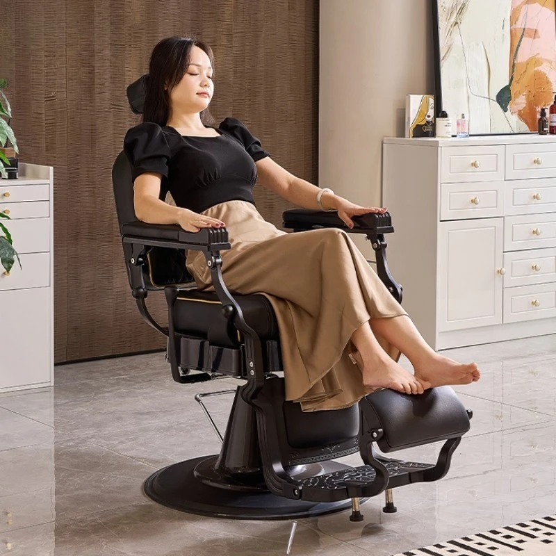 

Barber Shop Professional Hairdressing Hydraulic Recliner Hair Chair Vintage Barber Chair