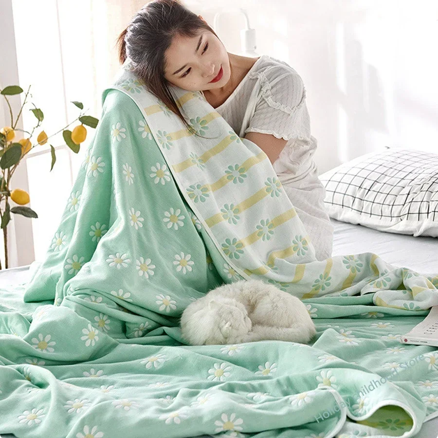 Chiffon towel, 6-layer cotton duvet, adult and children, Bed, Double Air Conditioner, Fine Duvet, Extra Large Bedding