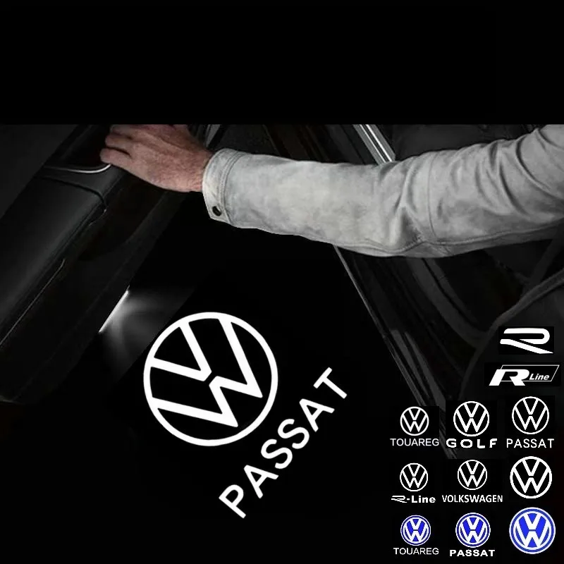 LED Car Door Logo Light Projector Lamp Accessories For Volkswagen VW Touareg 7P Golf 5 6 7 Jetta MK5 MK6 MK7 Passat B6 B7 B8 B9