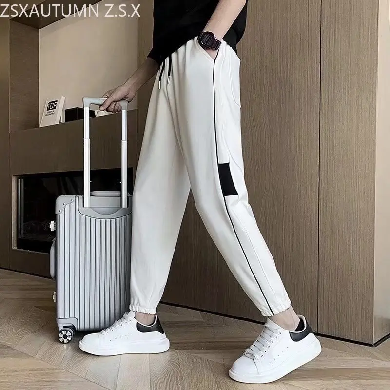 جديد ربيع خريف 2023 سراويل الرجال العلامة التجارية Sweatpants الكورية الاتجاه بناطيل غير رسمية الذكور موضة السراويل الرياضية البرية بنطلونات Hombre