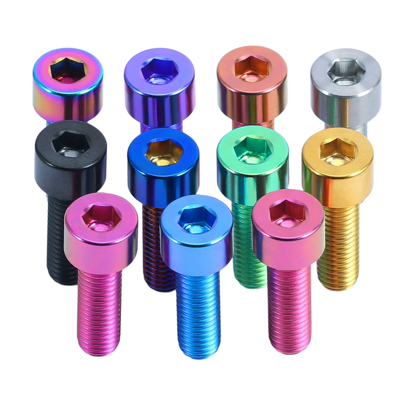 1Pcs M5 M6M8 TC4 Hexagon Socket Cap Head Titanium Alloy Bolt Colorful Allen Key Head Ti Screws for Bicycle Motorcycle Car Drones