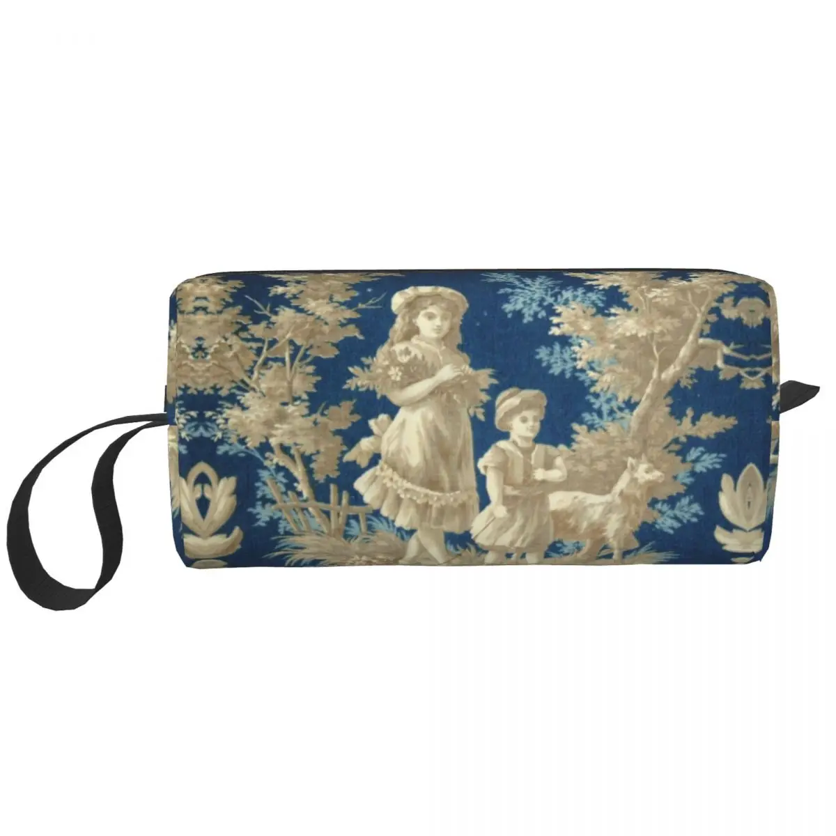 

Victorian Classic French Toile De Jouy Motif Pattern Makeup Bag Women Travel Cosmetic Organizer Cute Storage Toiletry Bags