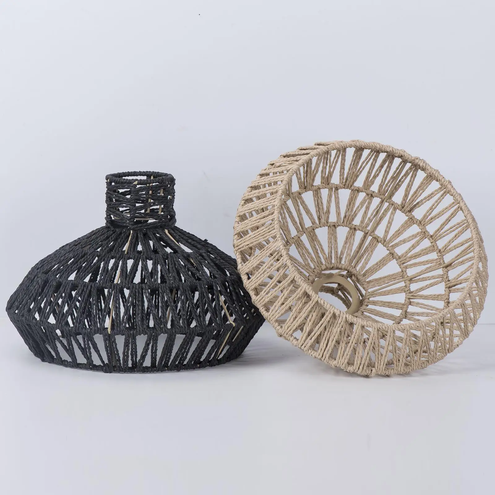 mao tecido rattan lustre lampada capas abajur de corda de papel rustico decorativo pendurado luzes decoracao 01