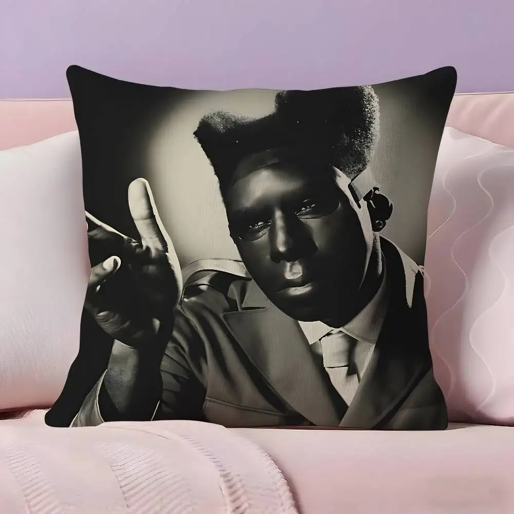 غطاء وسادة على شكل مغني الراب من T-Tyler the Creator، غطاء وسادة فائق النعومة وصديق للبشرة، قماش سحابة مثل الراحة وسحاب مخفي