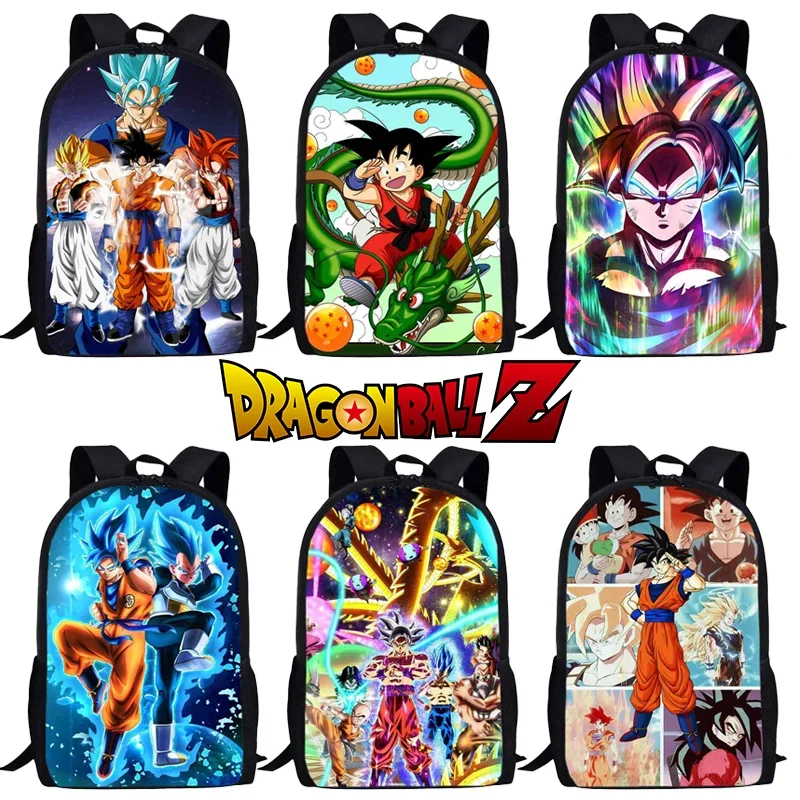 Dragon Ball Plecak Chłopcy Dziewczynki Kreskówka Goku Figurki Dzieci Tornister Torba podróżna o dużej pojemności Anime Vegeta Torba Prezent