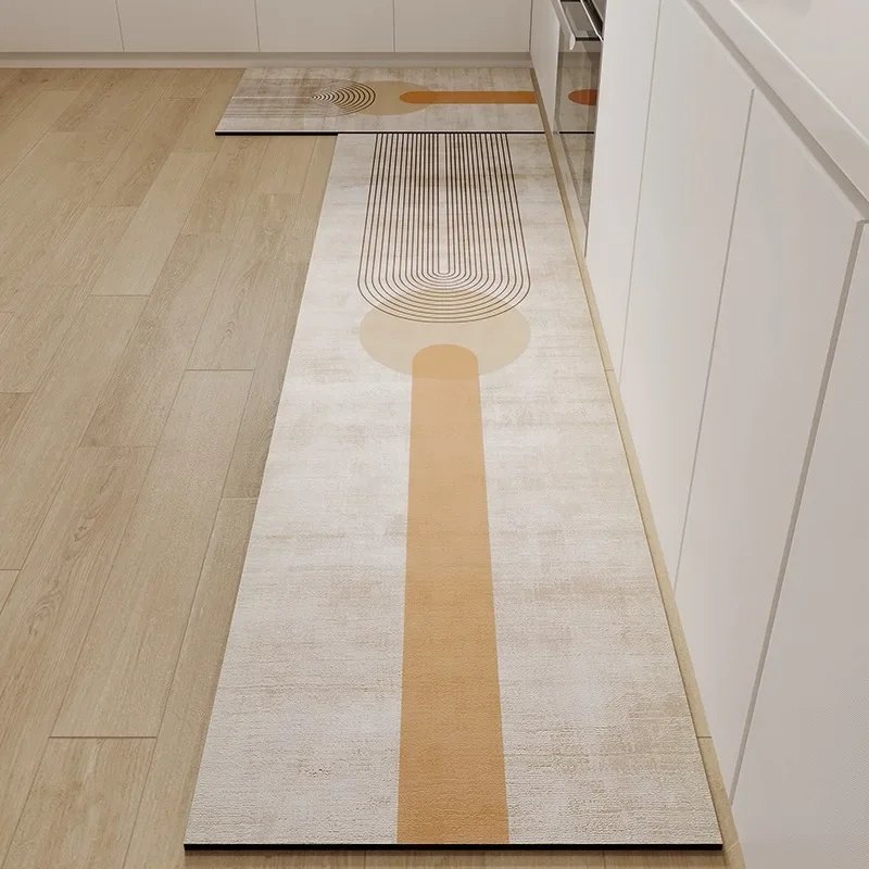 Rug for Kitchen Waterproof Carpet Floor Mat Pvc Leather Non-slip Oil-proof Foot Mats Long Carpets Green Home Decoration Rugs