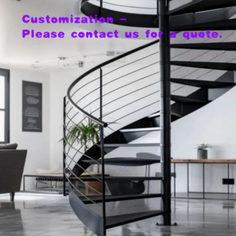 custom.Modern Design Indoor and Outdoor Metal Stairs Rotate Stairs with Fence Apartment Application