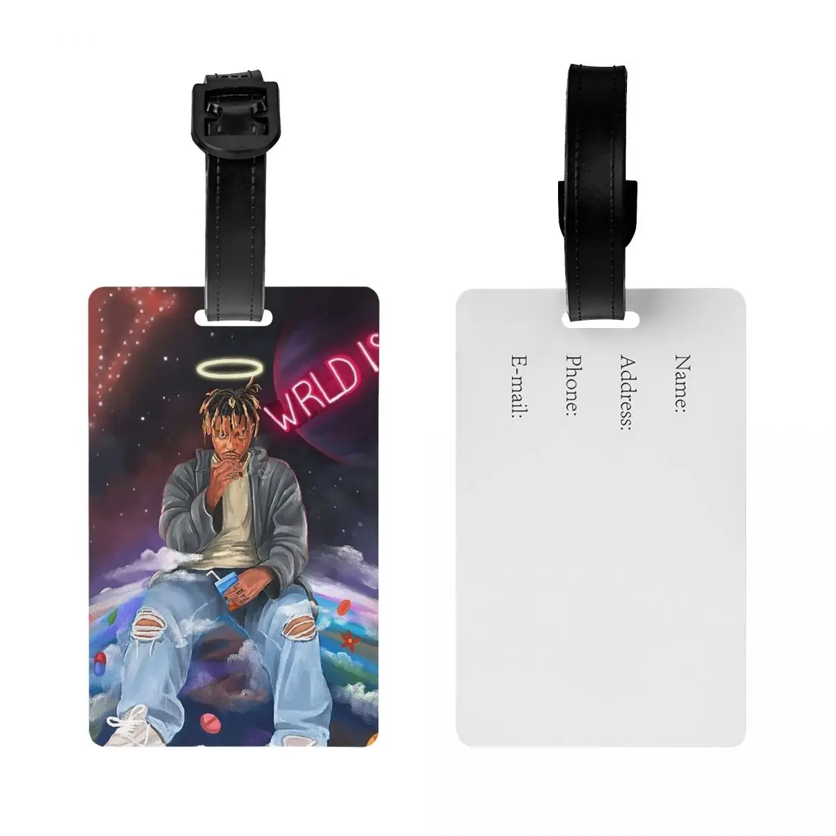 عصير Wrld ملابس الشارع الشهير علامات الأمتعة حقيبة الملحقات السفر لطيف الأمتعة الصعود علامة التسمية حامل معرف اسم العنوان #2