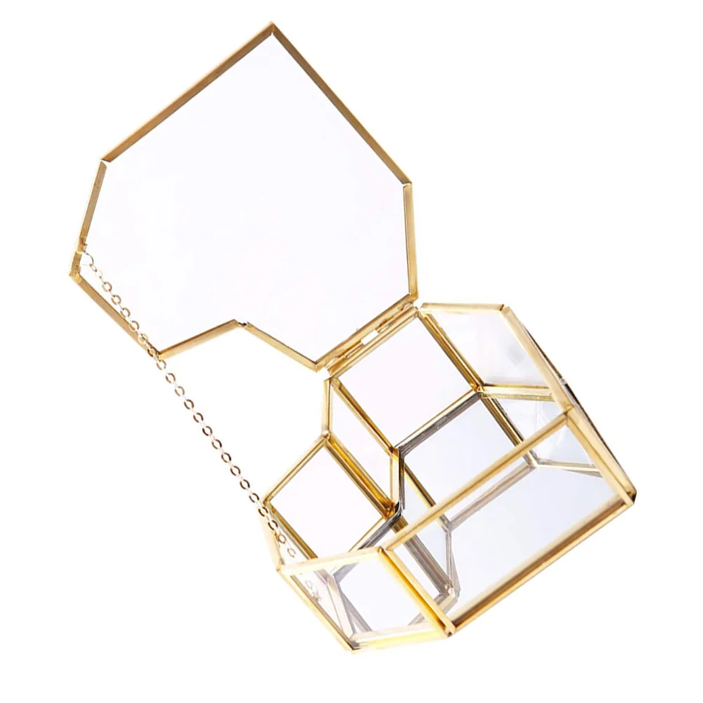 

Украшение Чехол для хранения ювелирных изделий Держатель Стеклянный органайзер Декоративный золотой дисплей