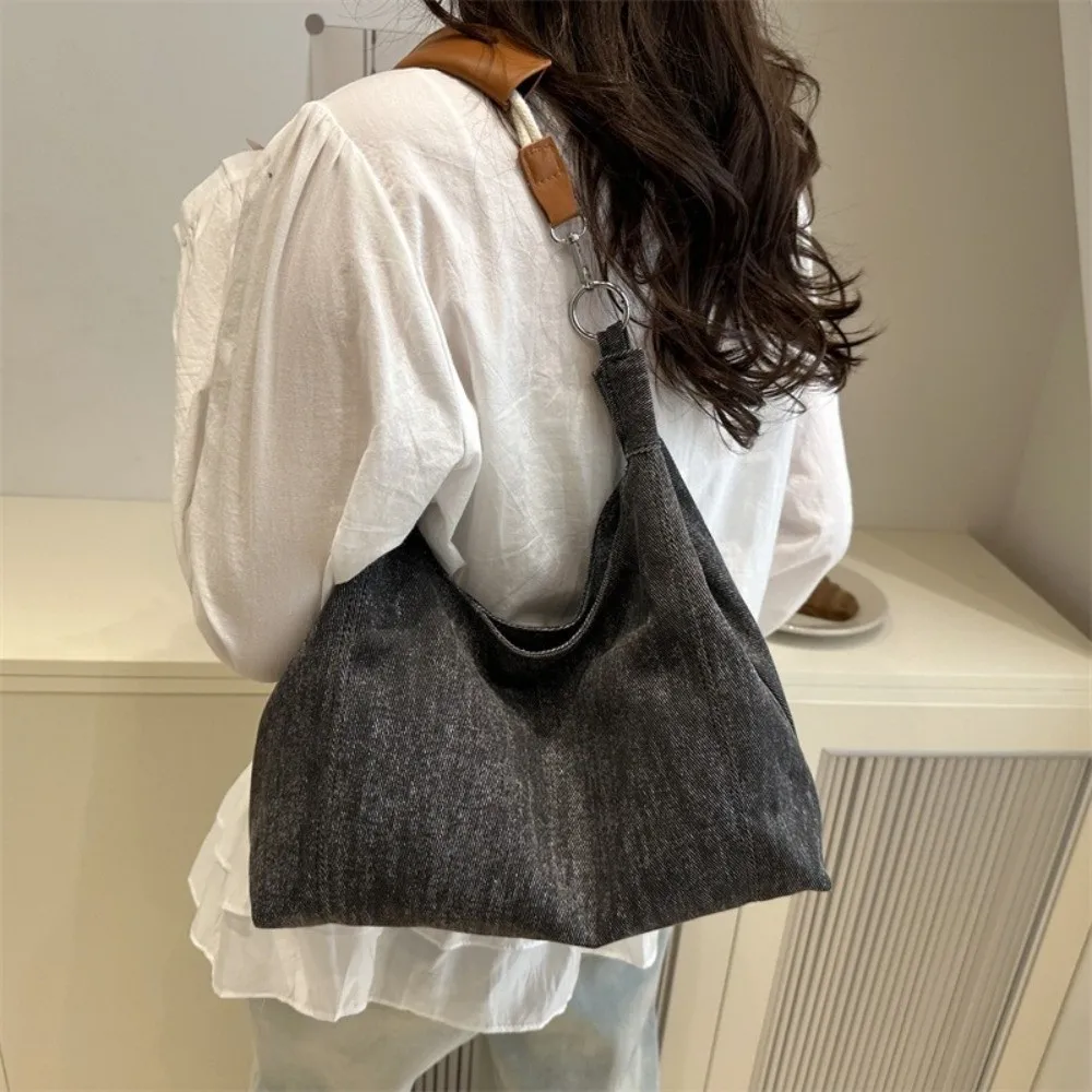 

Fashion Vintage Denim Tote Bags Large-capacity Y2k Denim Shoulder Bag Leisure Harajuku Women Handbags Commuting