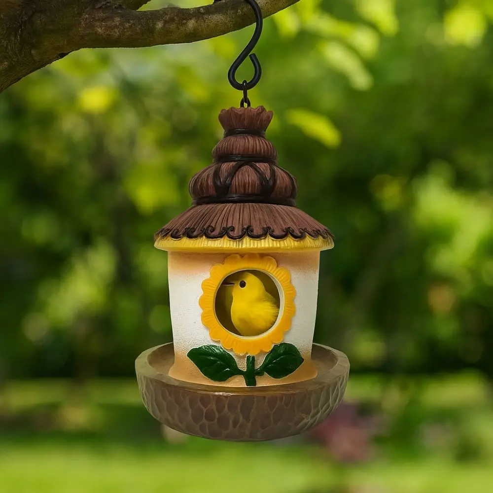 

Pet Cottage Resin Crafts Outdoor Bird House Weatherproof Handcrafted" Wild Bird Nesting Box Ventilation Holes Feeder Hut Garden