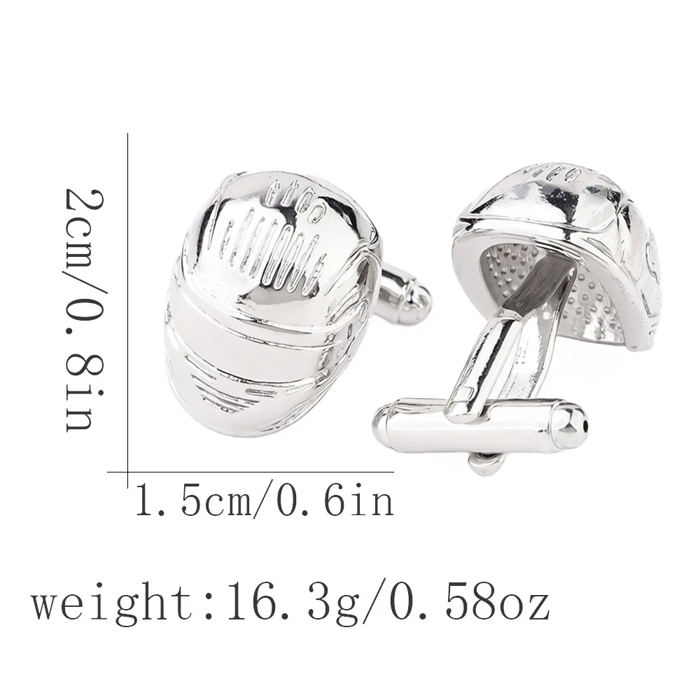 Novelty Motorcycle Engine Helmet Cufflinks Men Silver 3D Alloy Shirt Cuff Buttons Biker Business Formal Suit Accessories Gift